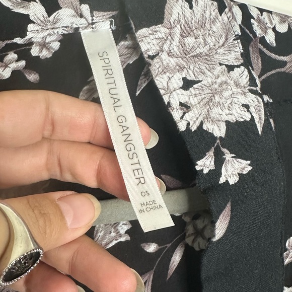 Spiritual Gangster Maya Black Floral Print Kimono One Size - Picture 4 of 6